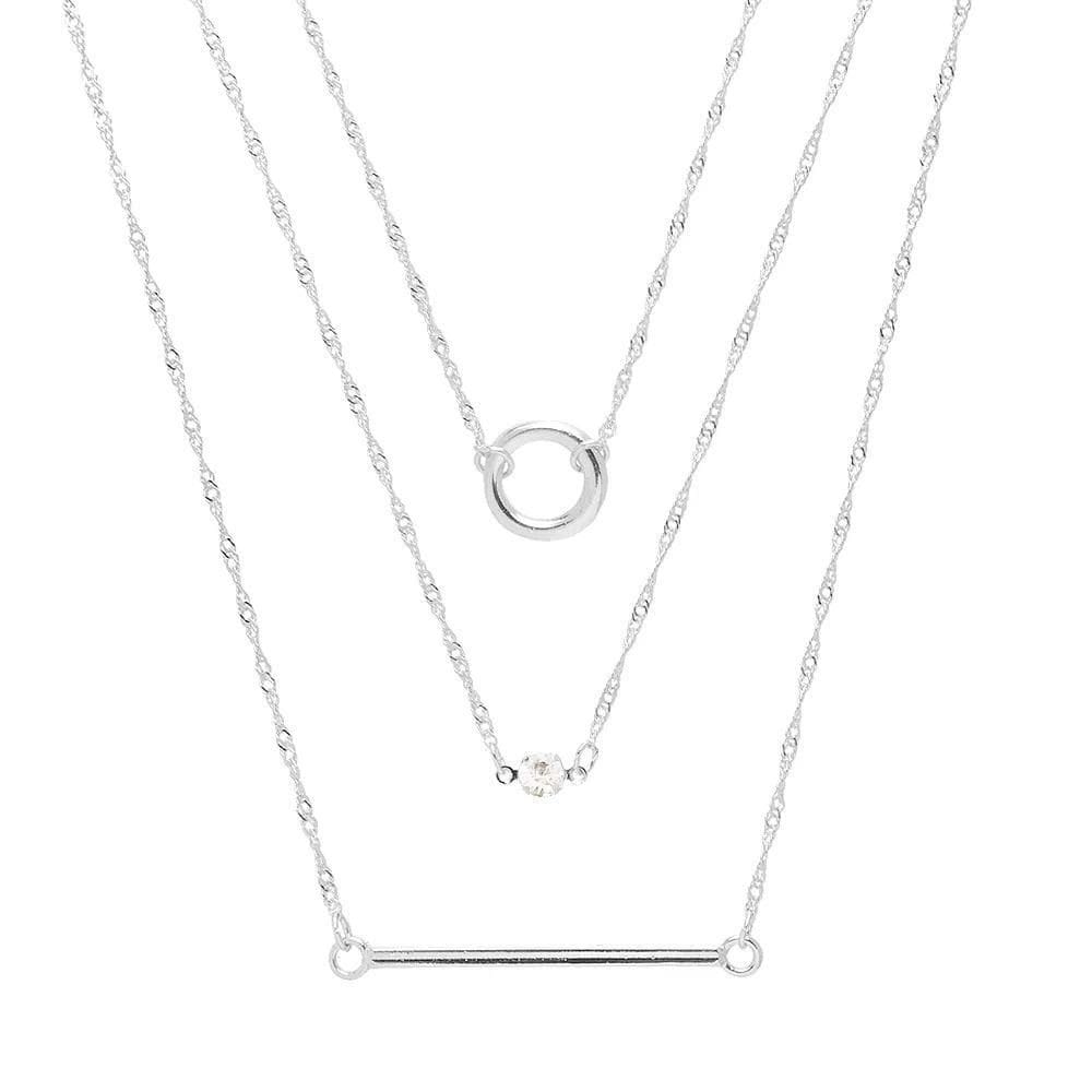 Colar Triplo Armazem Rr Bijoux Banho Prata Delicado