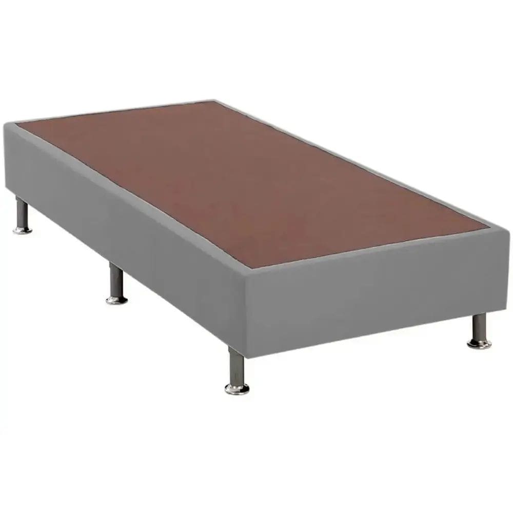 Base Solteiro Cama Box Courino 25x88x188 Cor Cinza