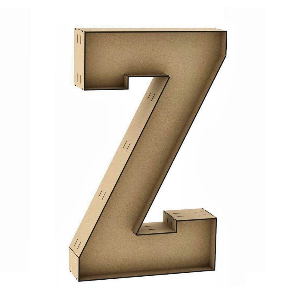 Letra Caixa Grande Z Mdf 70Cm De Altura Decoração Festa