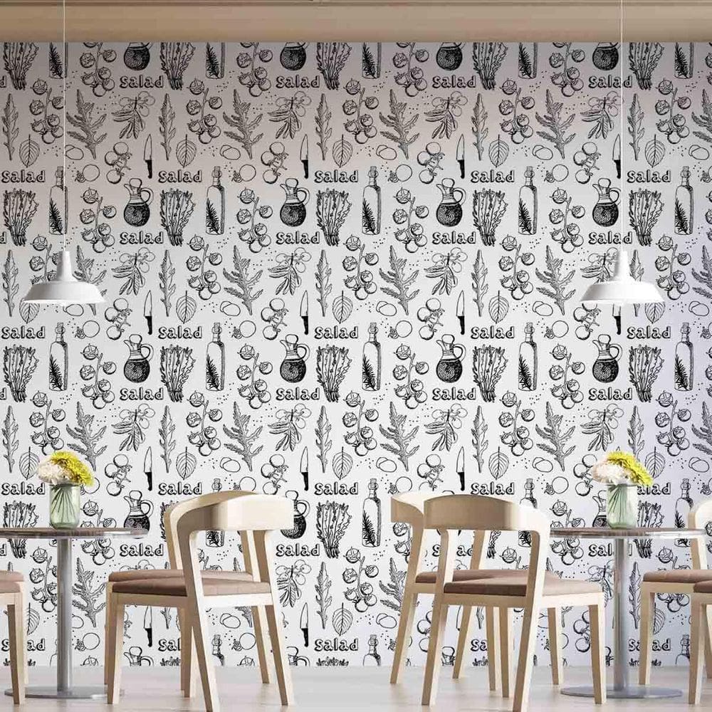 Papel De Parede Adesivo Casual Cozinha Salada - 3,0M
