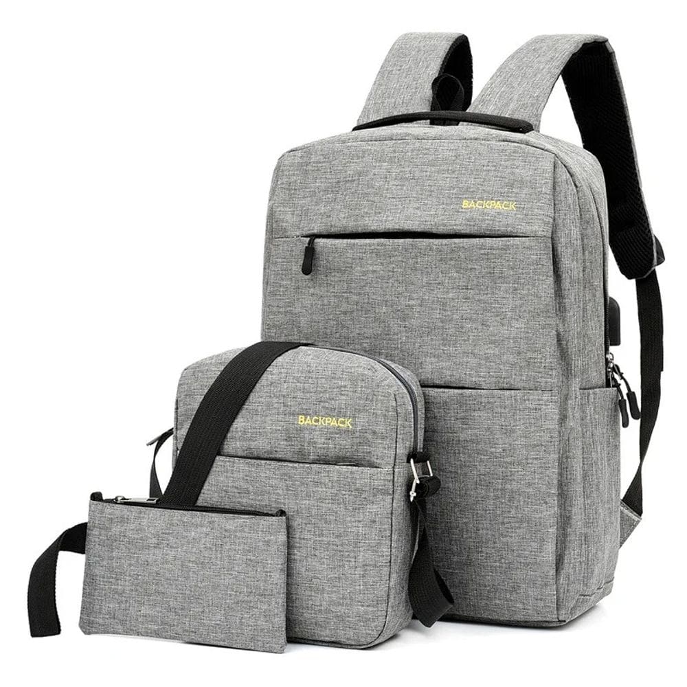Kit 3 Itens Mochila Bolsa Versátil Notebook ou Escritório