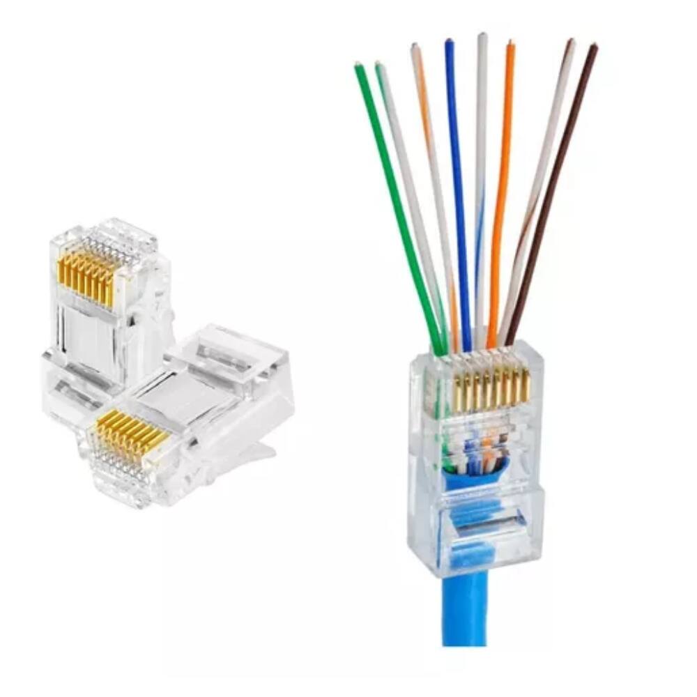 Conector Rj45 Cat6 Tipo  EZ Passagem  Pacote C/50 Un