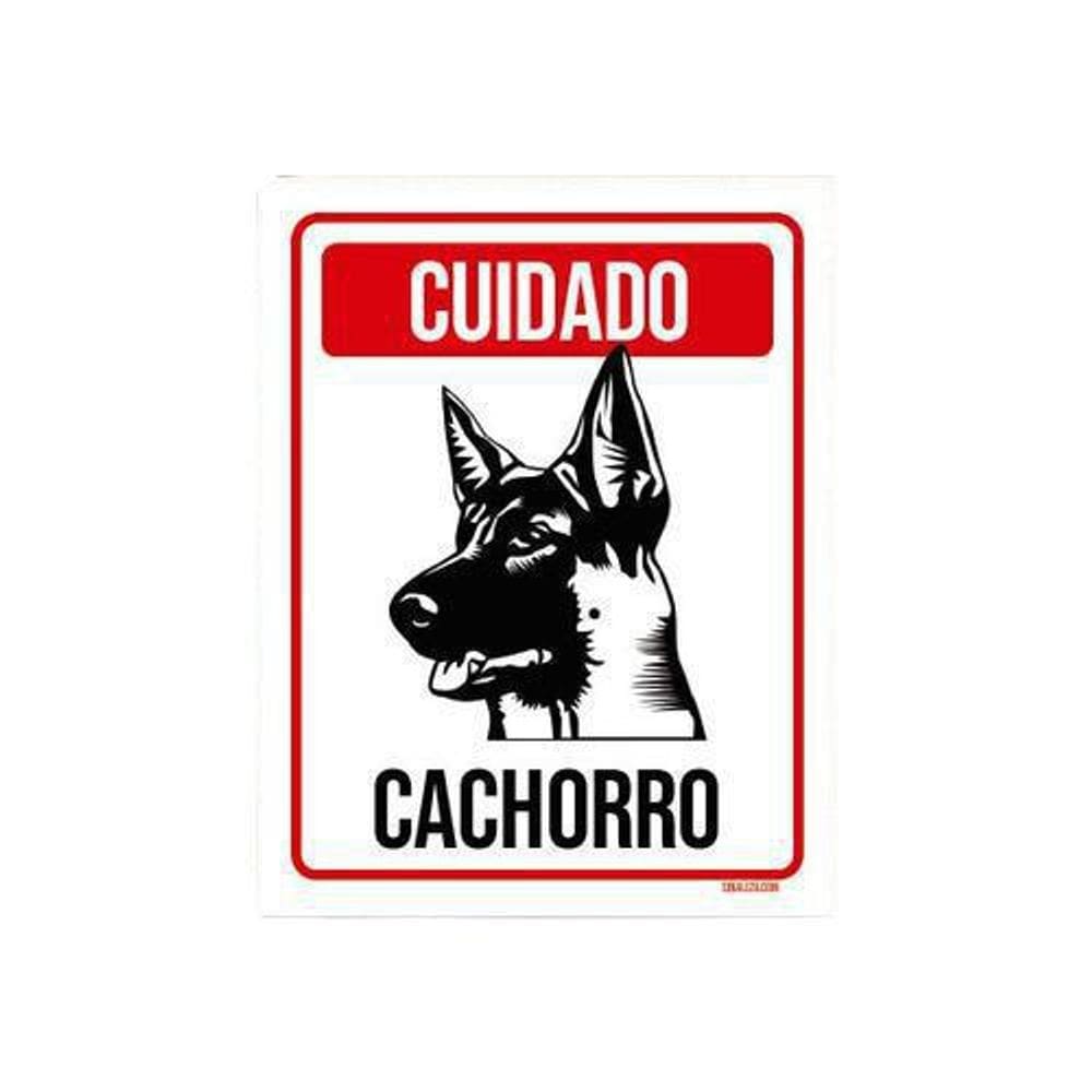 Placa Cuidado Cachotto Pastor Alemão 18X23