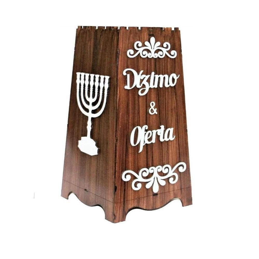 Gazofilácio Dízimos E Ofertas Igreja Em Mdf Marrom Menorá