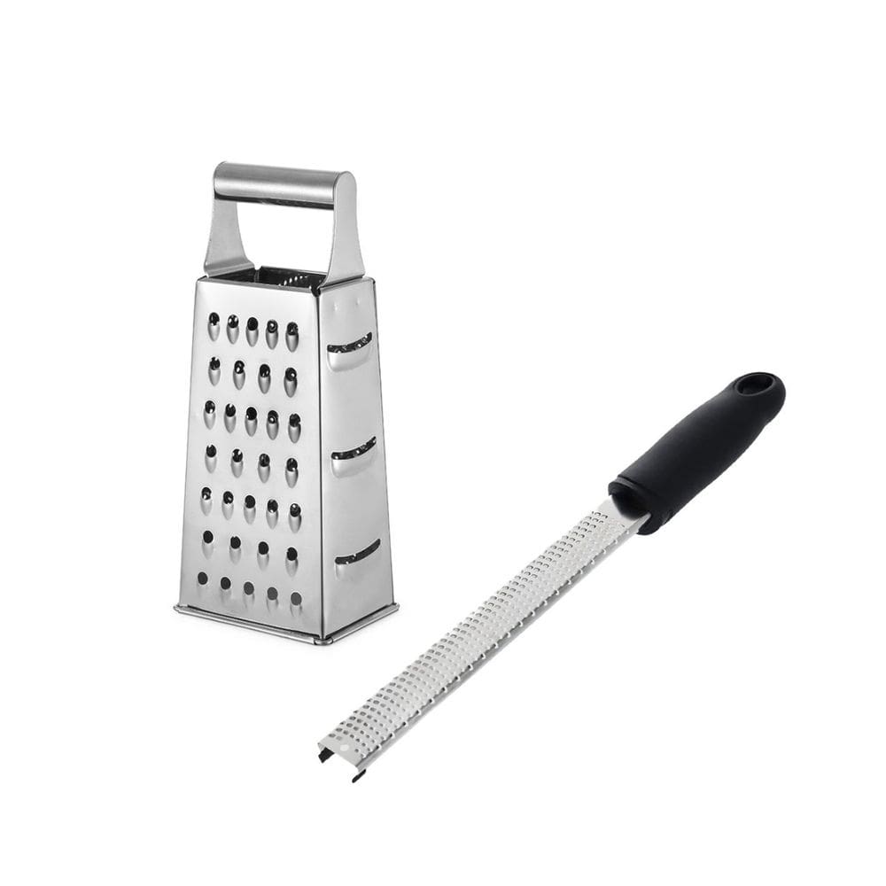 Ralador de Queijo e Zester Citrico Especiarias Aço Inox