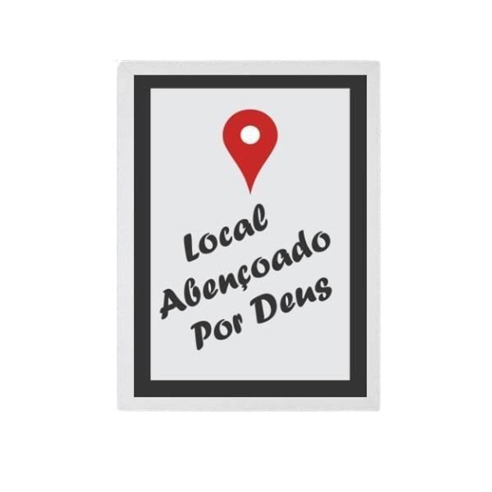 Quadro Local Abençoado Por Deus Moldura Branca 24X18Cm