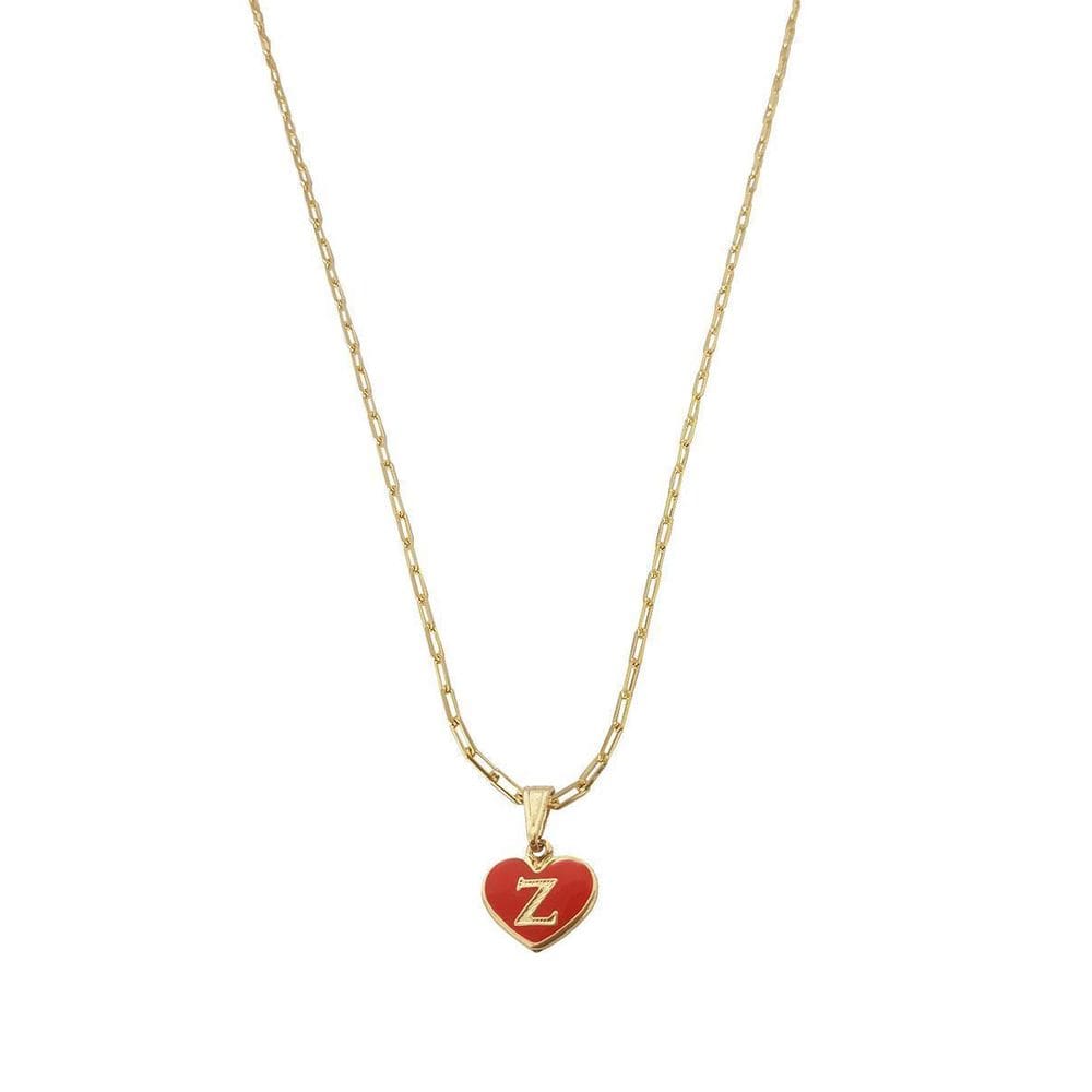 Colar Cartier 45Cm Coração Vermelho Letra Z Banhado Ouro 18K