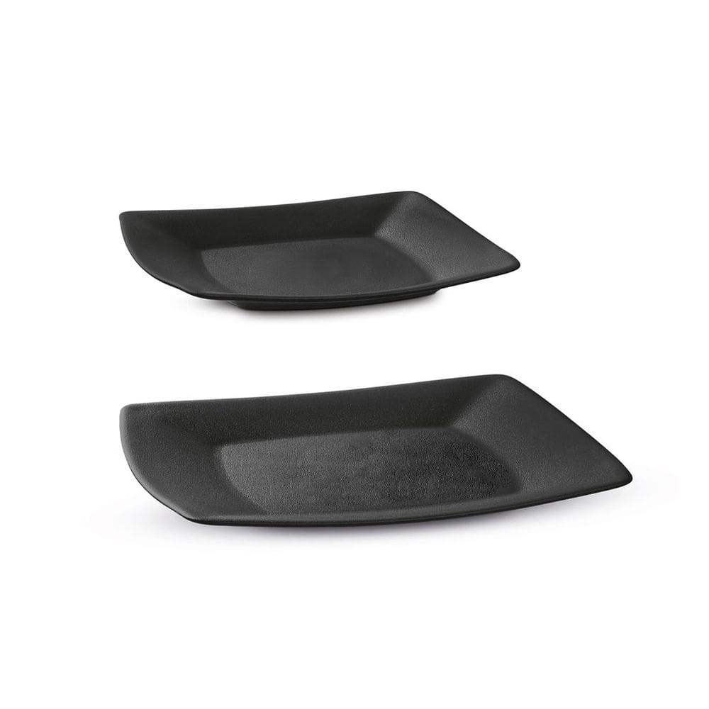 Prato Raso Lanche Preto Plastico Solido BPA Free 2un