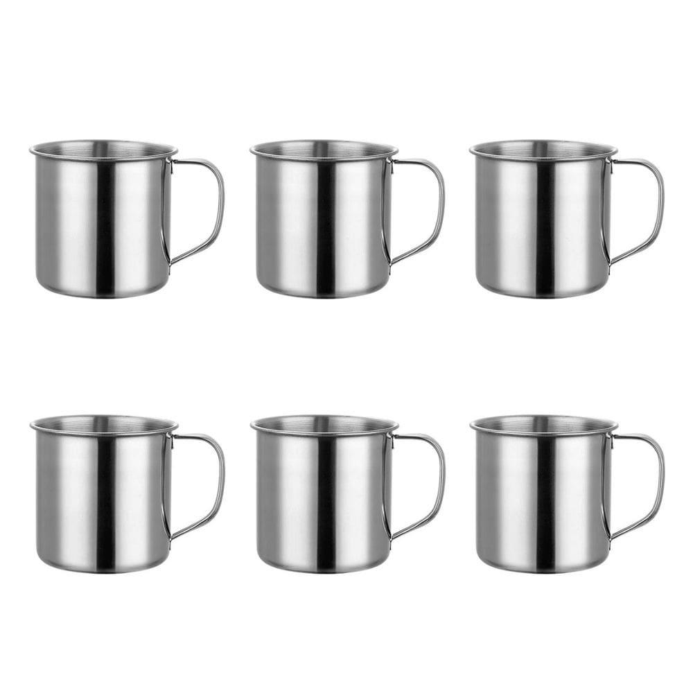 Caneca de Aço Inox Cafe Xicara 350ml Drink Bar Buffet 6un