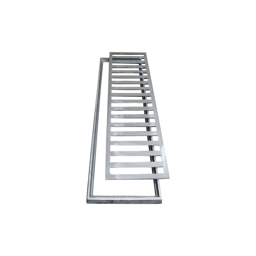 Ralo Grelha Linear Em Alúmínio 10X50 Cm Banheiro Piscina