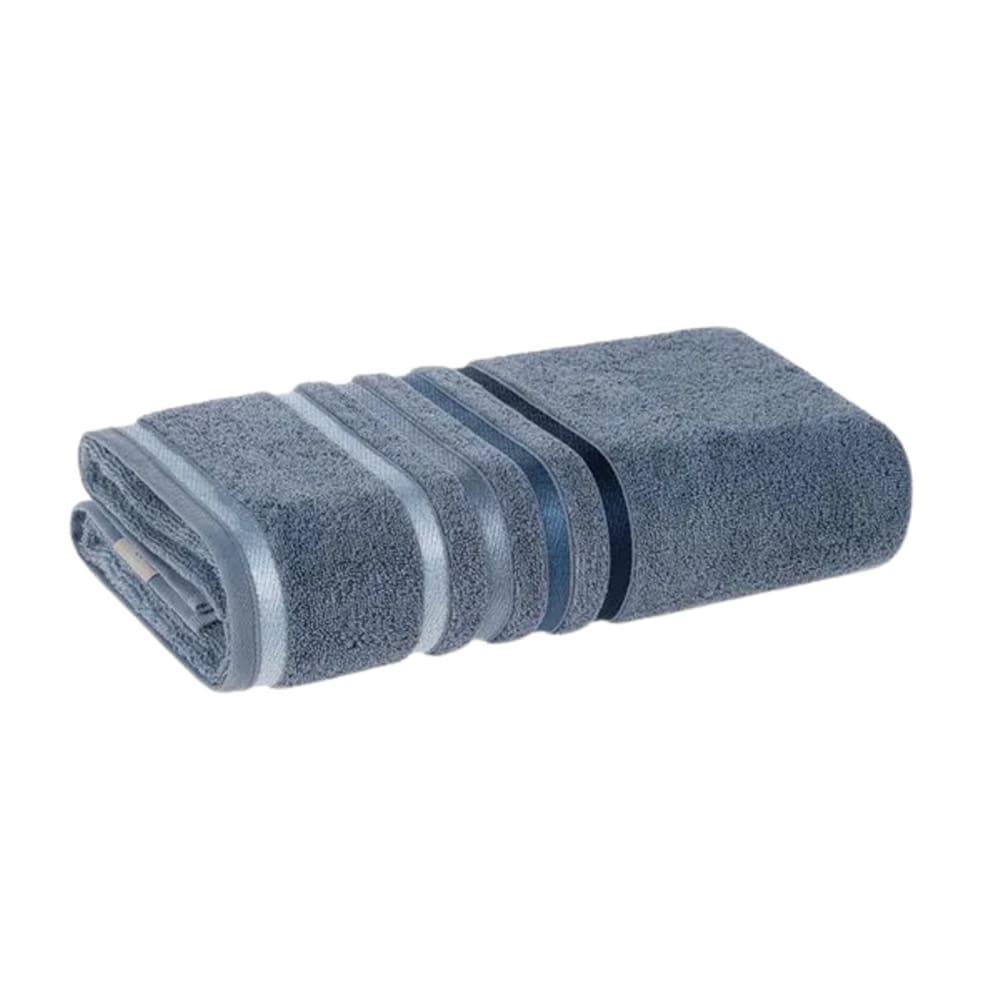 Toalha de Rosto Lumina Unika Karsten Azul Sereno 48x80 Fio Penteado com Listras