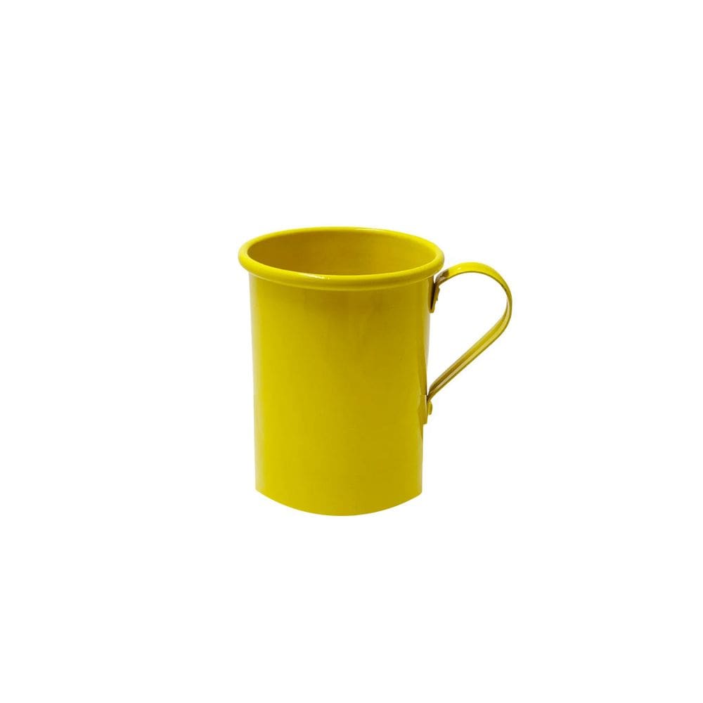 Caneca de Aluminio Amarela Chopp Drink Cappucino Retro 375ml