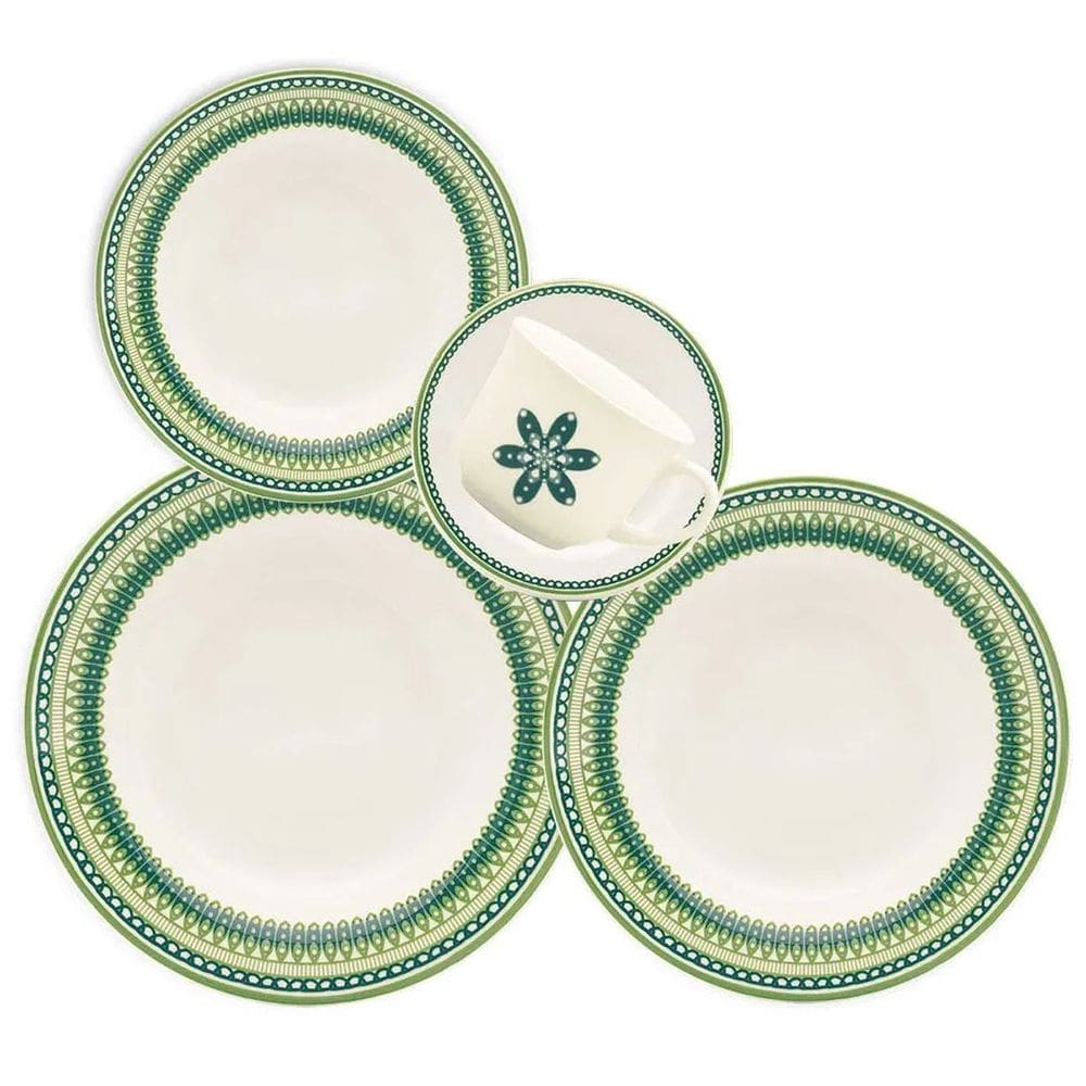 Aparelho de Jantar e Chá de Cerâmica Donna Campestre 20 Peças - Biona 135728