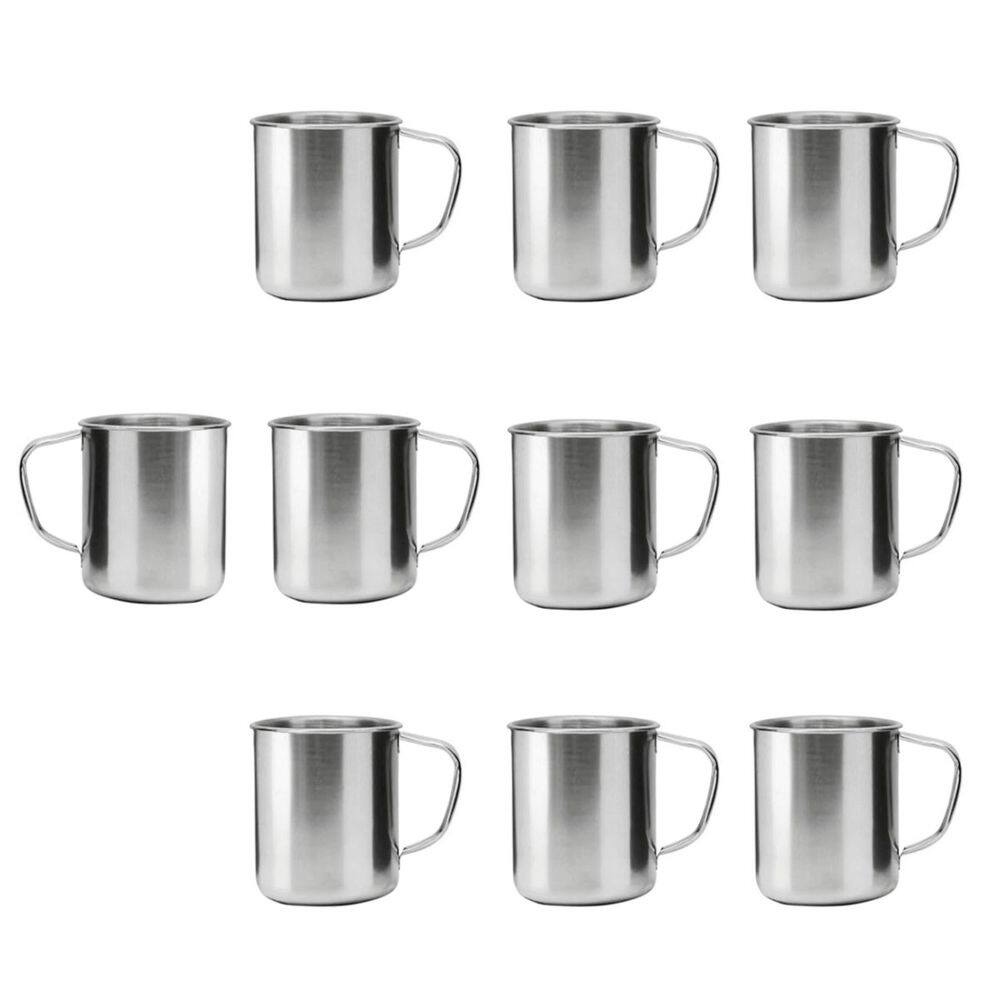 Caneca Xicara Aço Inox 250ml Bar Restaurante Acampar 10un