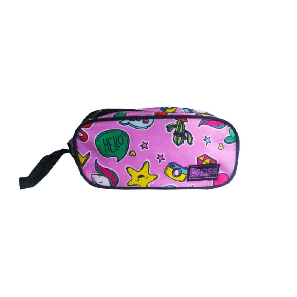 Estojo Escolar Duplo Feminino Rosa Clio Cross