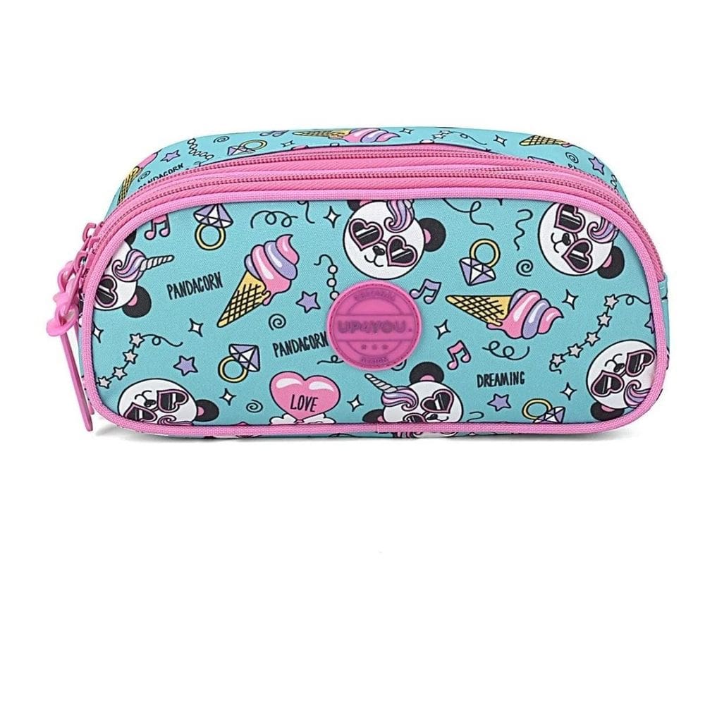 Estojo Escolar Duplo Panda Up4You Luxcel