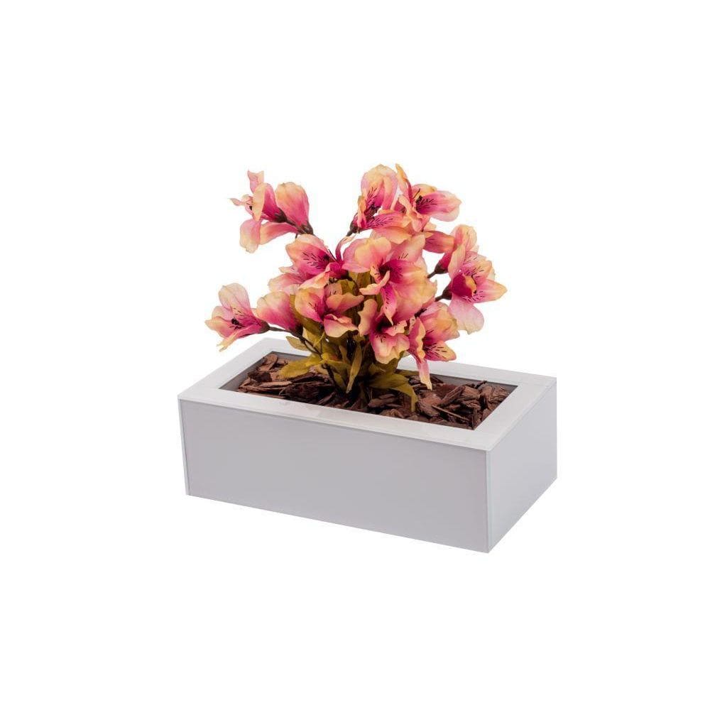 Vaso Vidro Branco Plantas Luxo Decoração