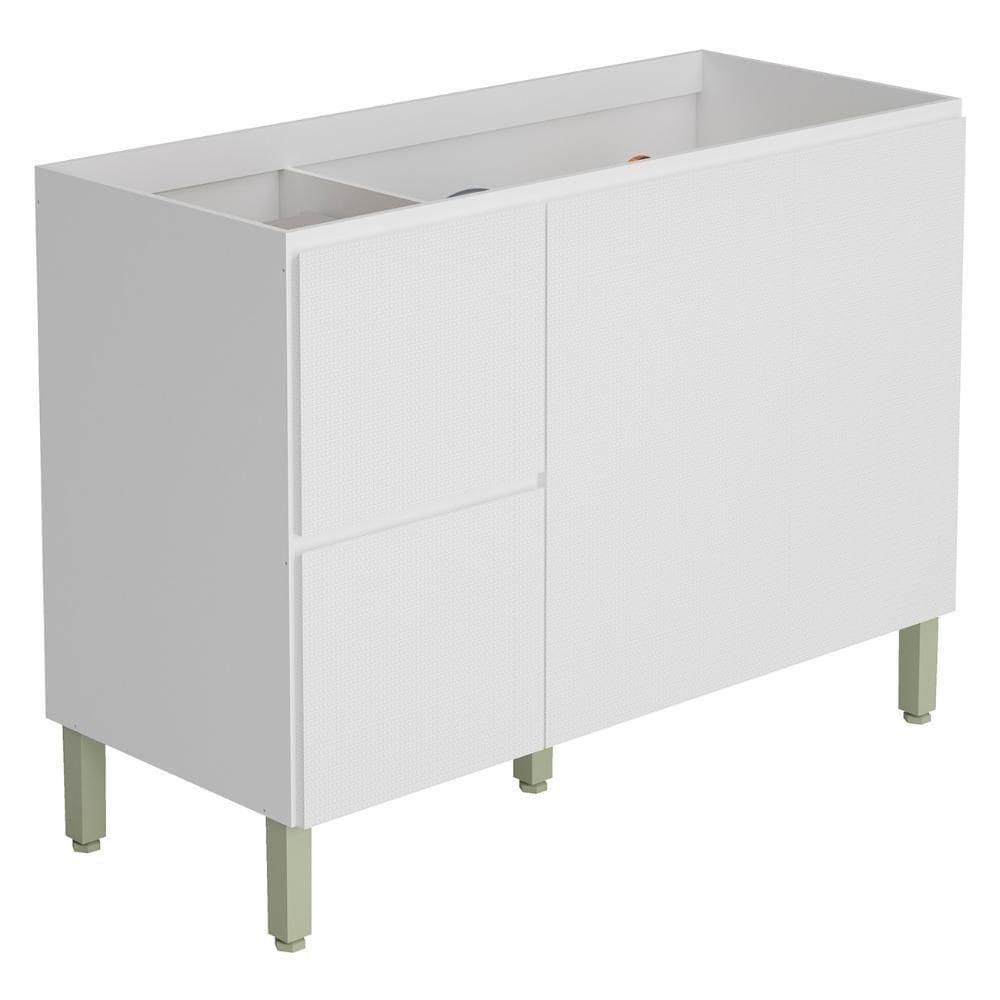 Balcão De Cozinha Para Pia 120cm Sem Tampo Minsk K02 Branco - Mpozenato