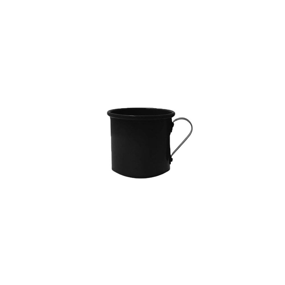 Caneca de Aluminio Preta Mini Xicara Cafe Retro 100ml