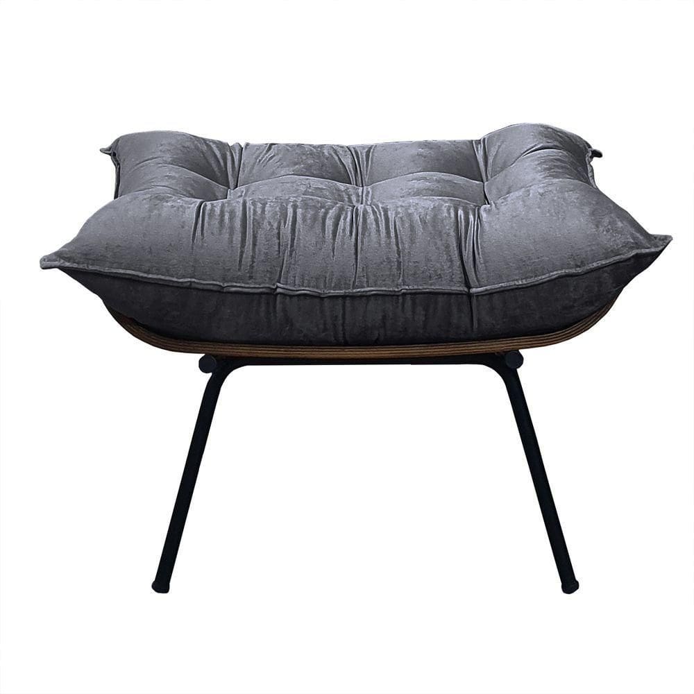 Puff Costela - élpis Móveis Veludo Grafite