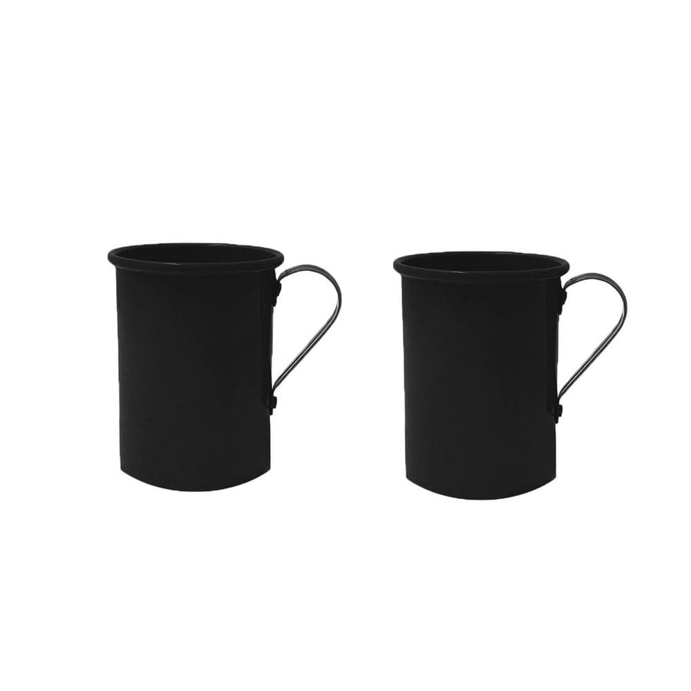 Caneca de Aluminio Preta Chopp Drinks Cappucino Retro 2un