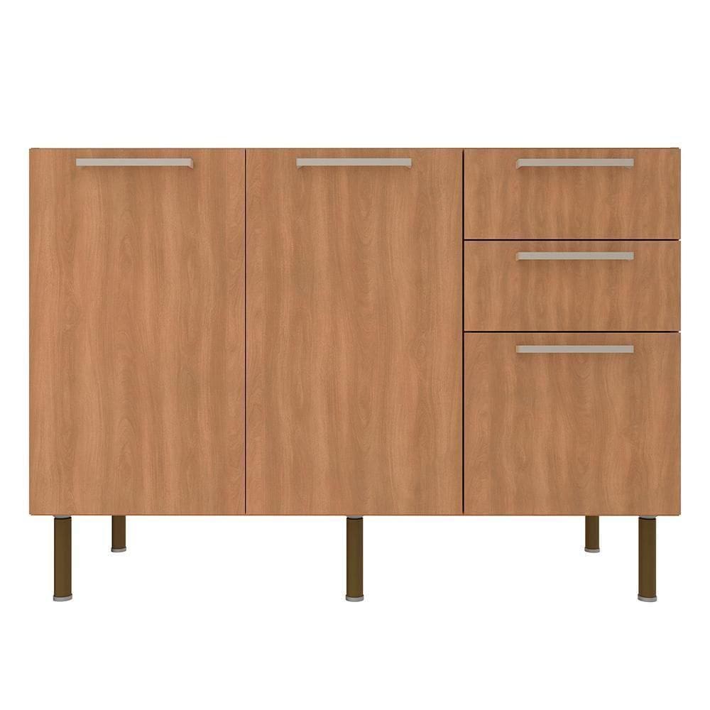 Balcao Para Pia Sem Tampo 120 Cm Mdp 2p 3g Cz3100 Freijo Tecno Mobili Freijo