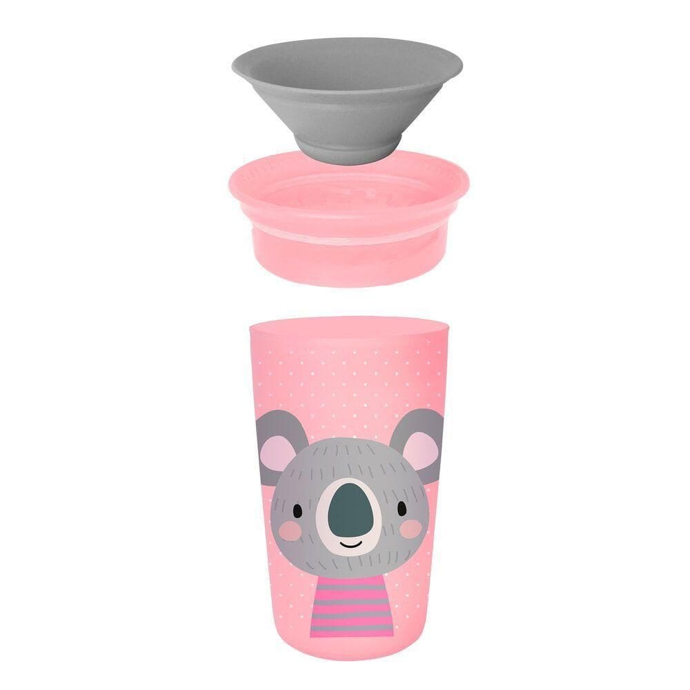 Copo Mágico Bebê Infantil Anti-vazamento Anti Engasgo Capacidade 235 Ml Estampa Coala Rosa