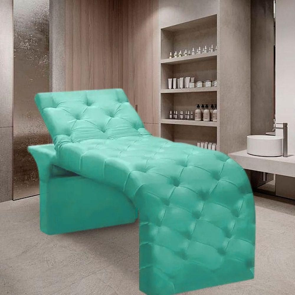 Maca Estofada Estética Cílios Regulável Spa Suede Maitê Azul Tiffany