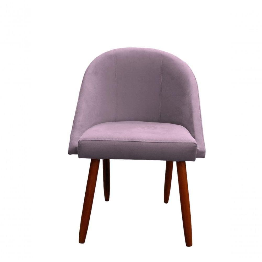Cadeira Poltrona Arredondada Suede Rosa Bebê D`classe Decor