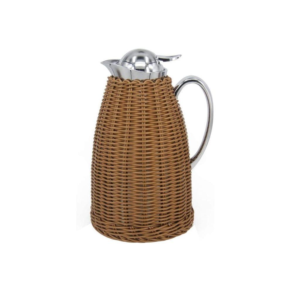 Garrafa Térmica De Aço Inox Com Treliça Marrom 1L