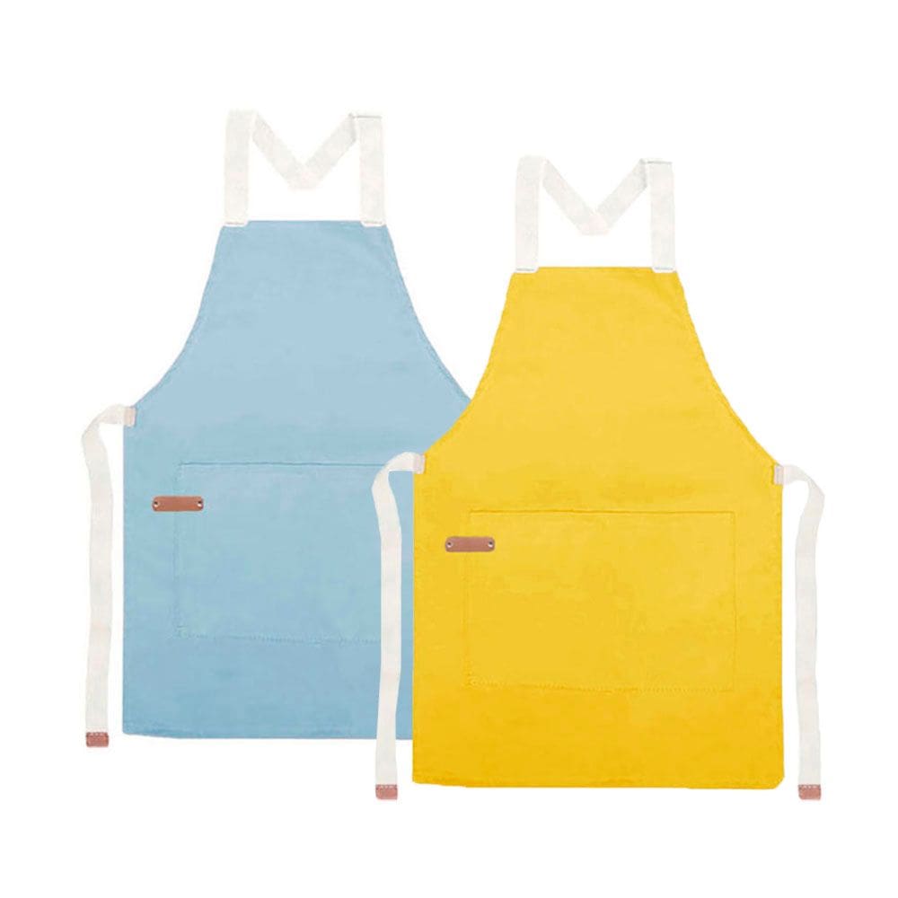 Avental Azul Amarelo Algodao Confeitaria Padaria Doceria 2un