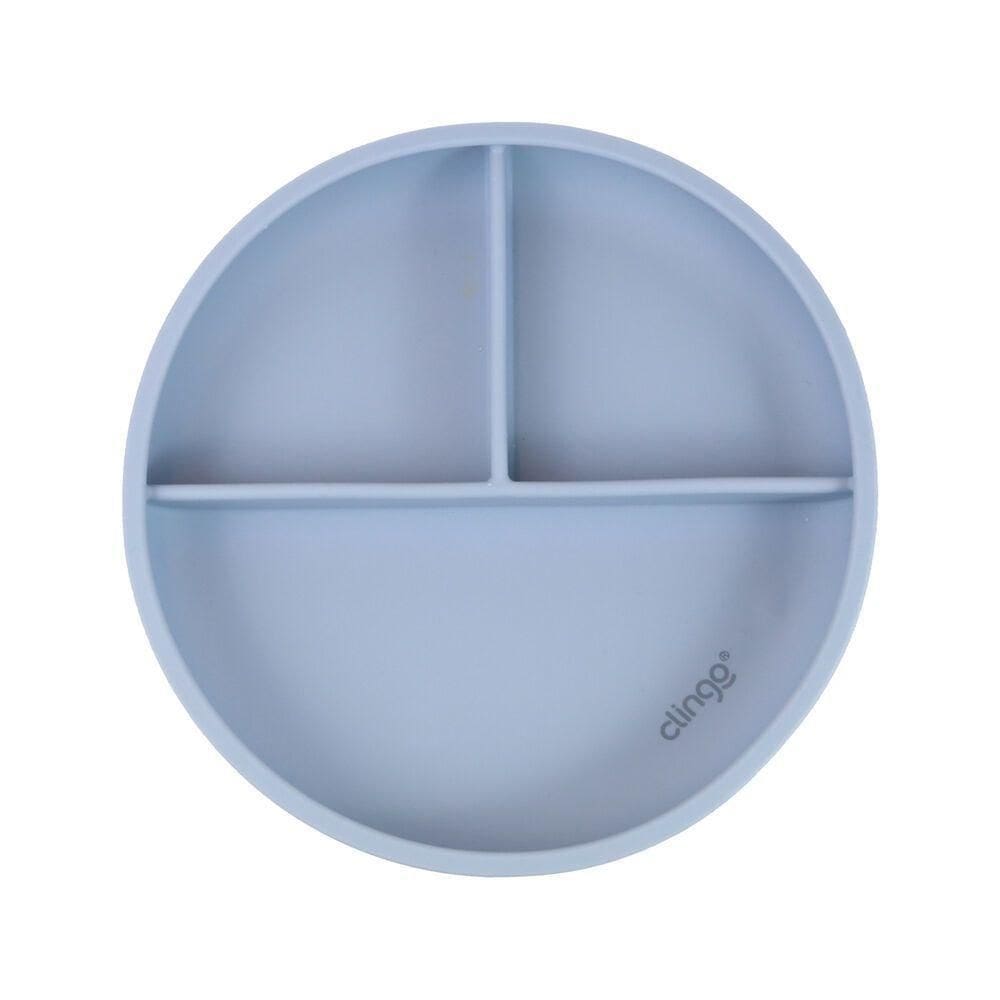 Prato De Silicone Azul Com Divisórias E Design