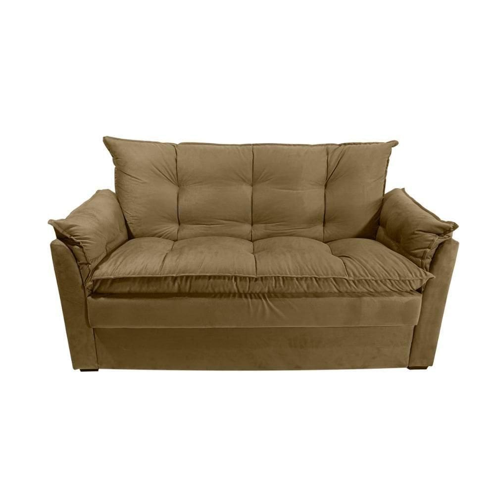 Sofá Small 3 Lugares Conforto 160cm Suede Cappucino Decor Cappuccino