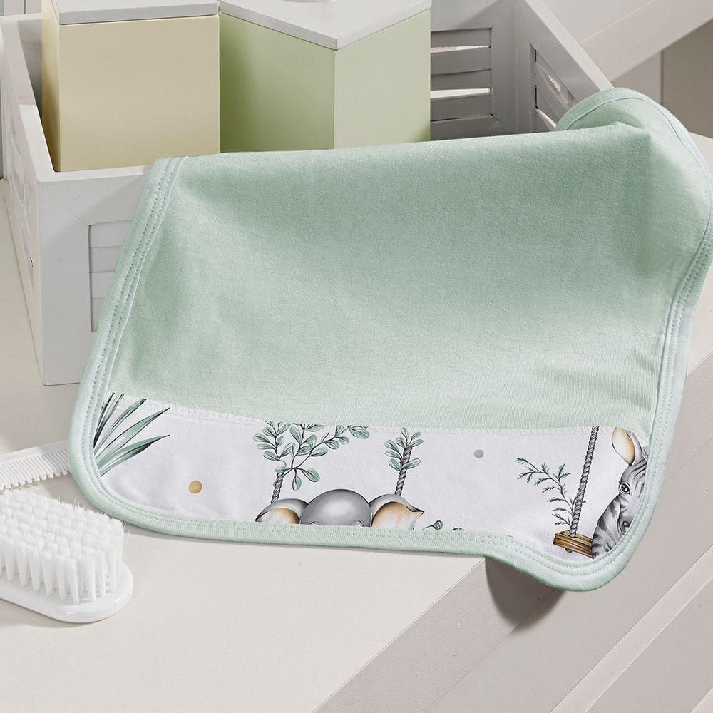 Kit Toalhinha De Boca Com 03 Peças Tecebem Baby Malha 100% Algodão Mara Verde