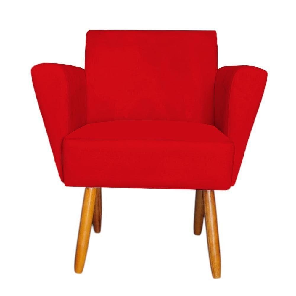 Poltrona Dora Sued Vermelho D`classe Decor