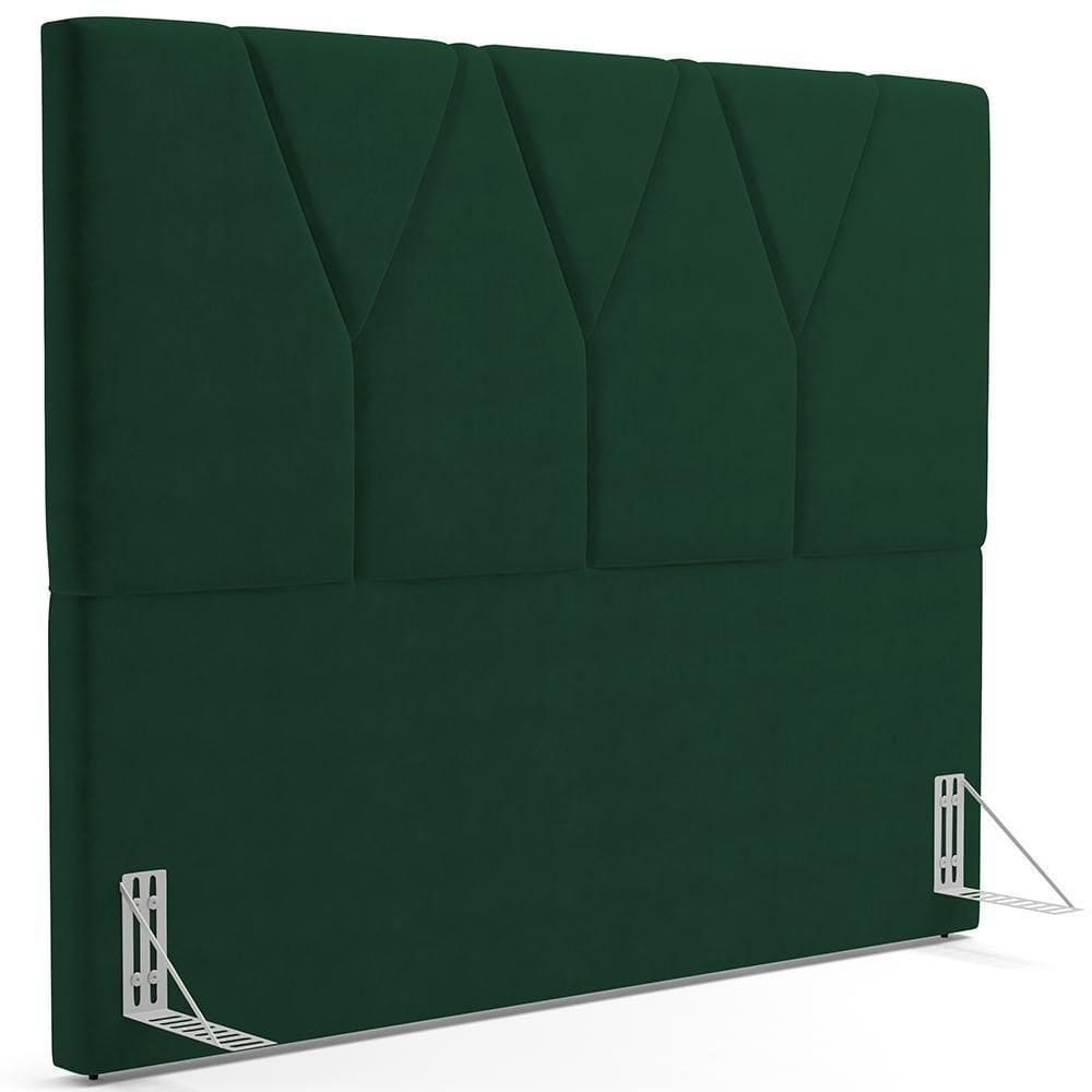 Cabeceira Cama Casal King 195cm Aura Suede W01 Verde - Mpozenato