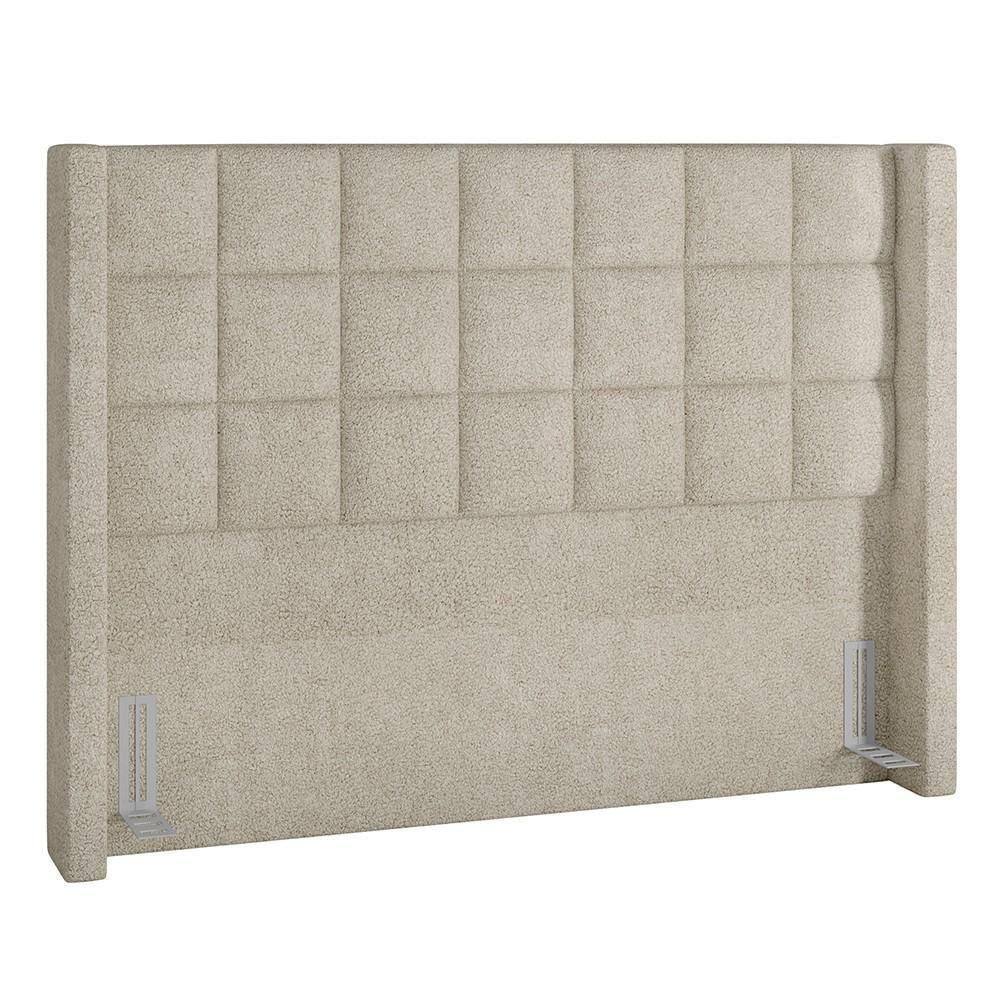 Cabeceira Cama Queen 160cm Pisa P02 Bouclé Cru - Mpozenato