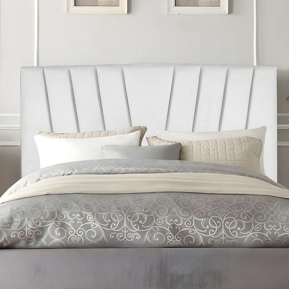 Cabeceira Casal De Cama Estofada 140 Cm Lile Suede Branco