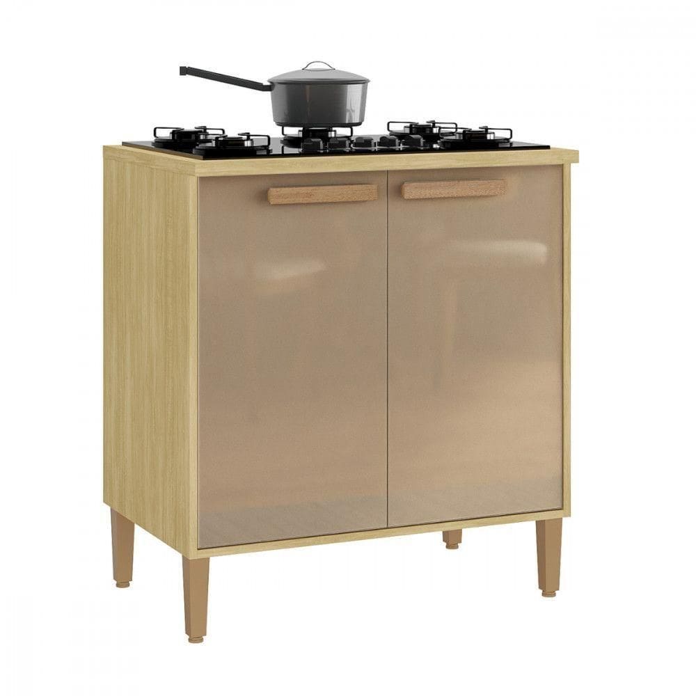 Balcão Para Cooktop 4 Ou 5 Bocas Munique Wood Madeirado E Reflecta