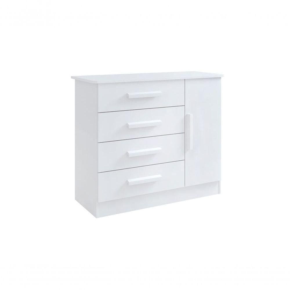 Cômoda Firenze 4 Gavetas 1 Porta C-sapateira - D` Doro Branco