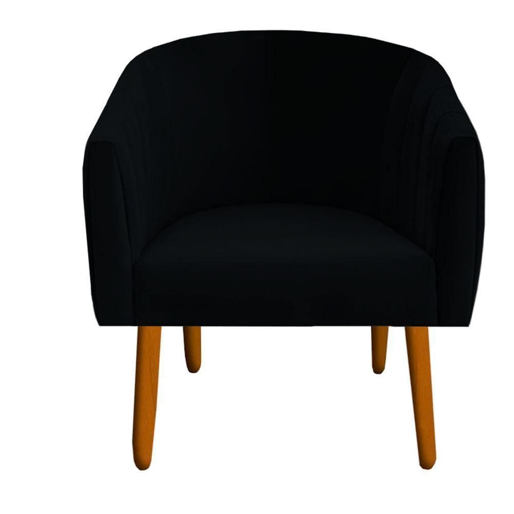 Poltrona Julia Decoração Salão Cadeira Escritório Recepção Estar Amamentação Suede Preto D`classe Decor