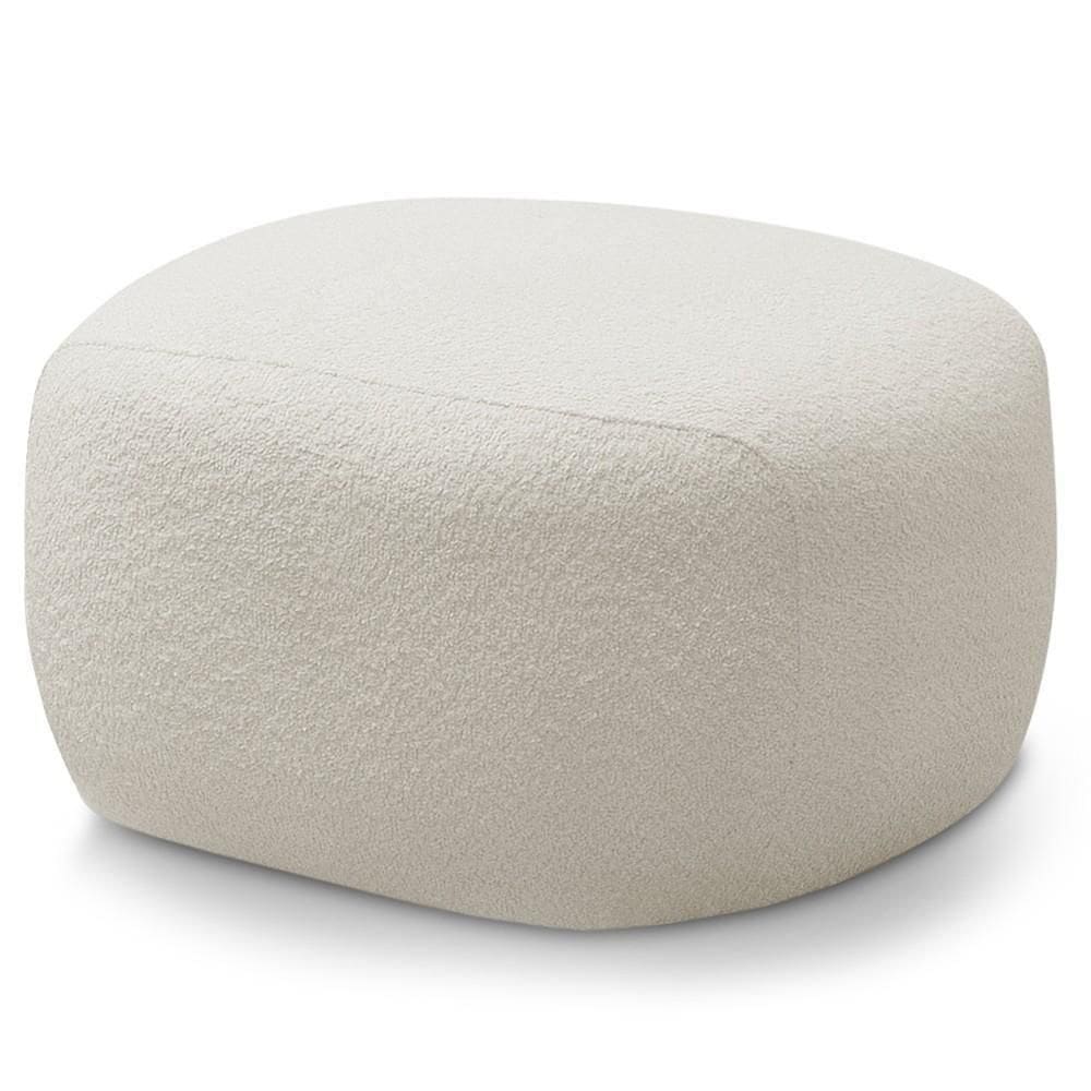 Puff Decorativo Orgânico Para Living Donk L08 Boucle Branco - Mpozenato