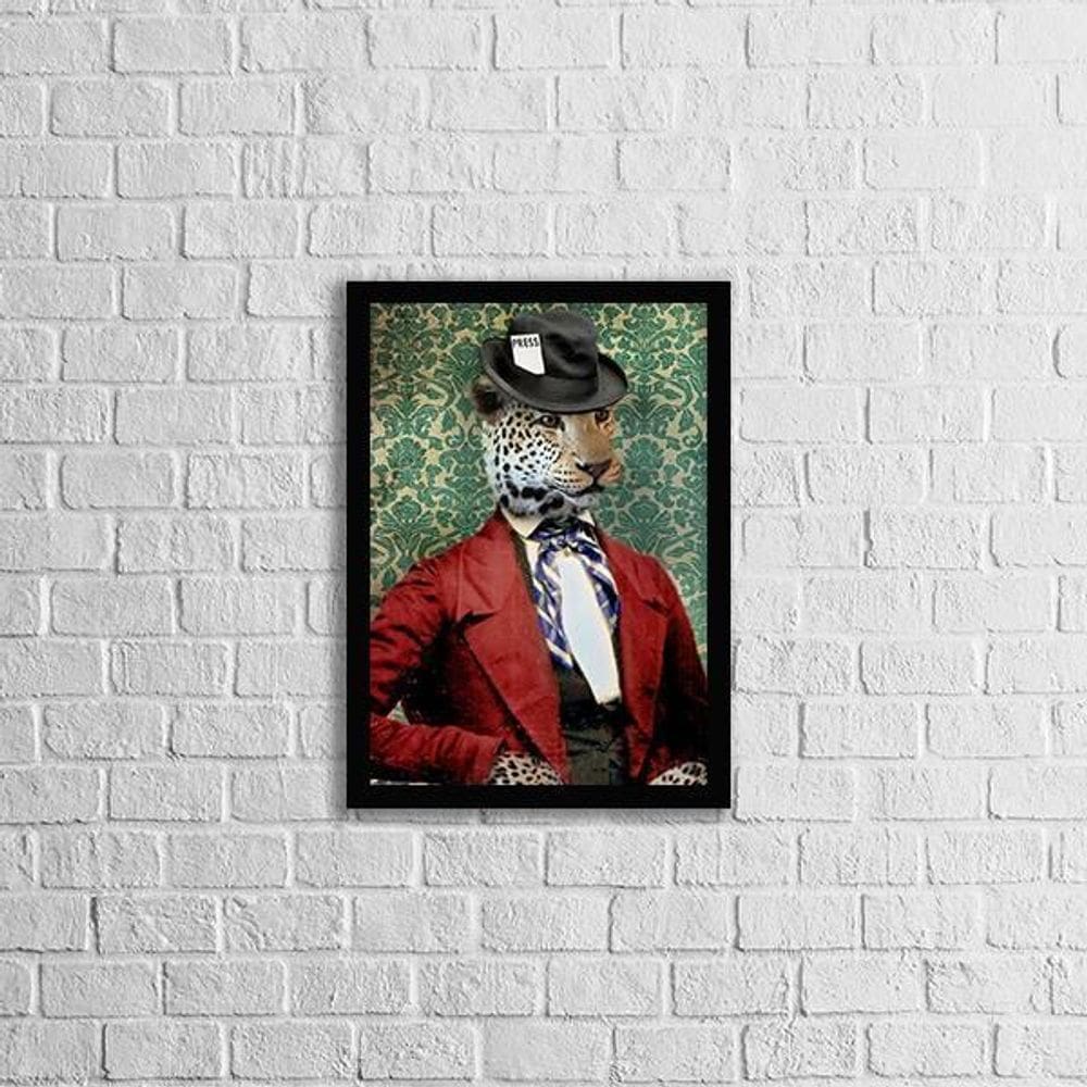Quadro Dona Tigresa 33X24Cm - Com Vidro Moldura Preta