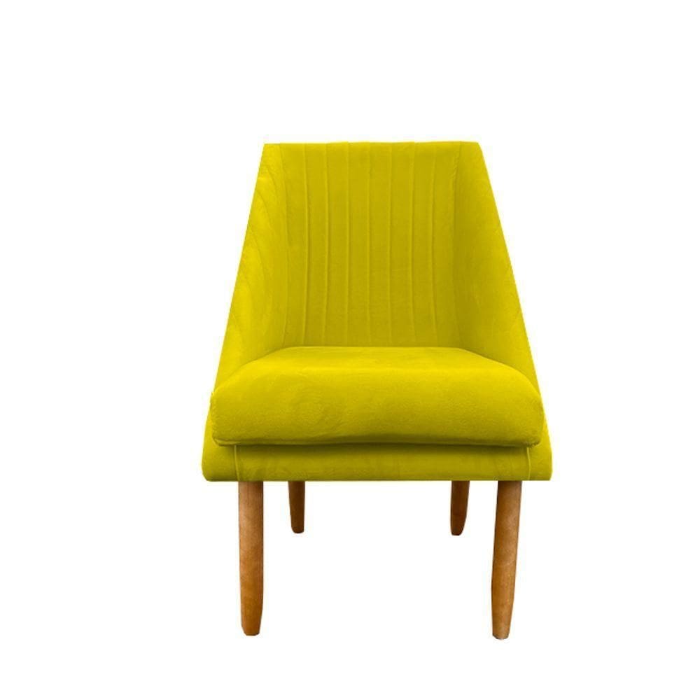 Cadeira Para Sala De Jantar Ana Pés Palito Suede Amarelo D`classe Decor
