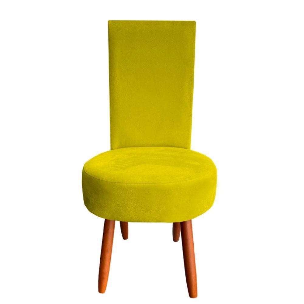 Cadeira De Jantar Lisboa Sued Amarelo D`classe Decor