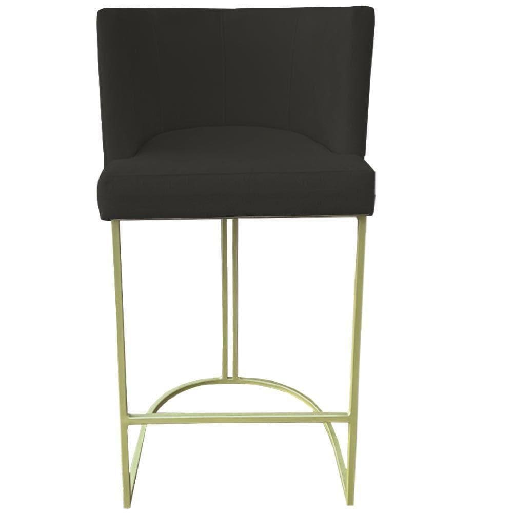 Banqueta Toquio Base De Ferro Sued Grafite D`classe Decor