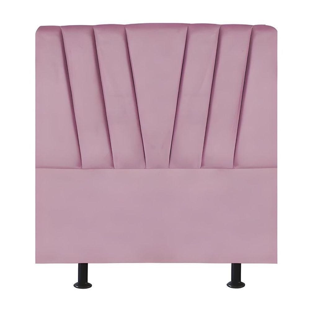 Cabeceira Estofada Cama Solteiro 90 Cm Ariel Suede Rosa