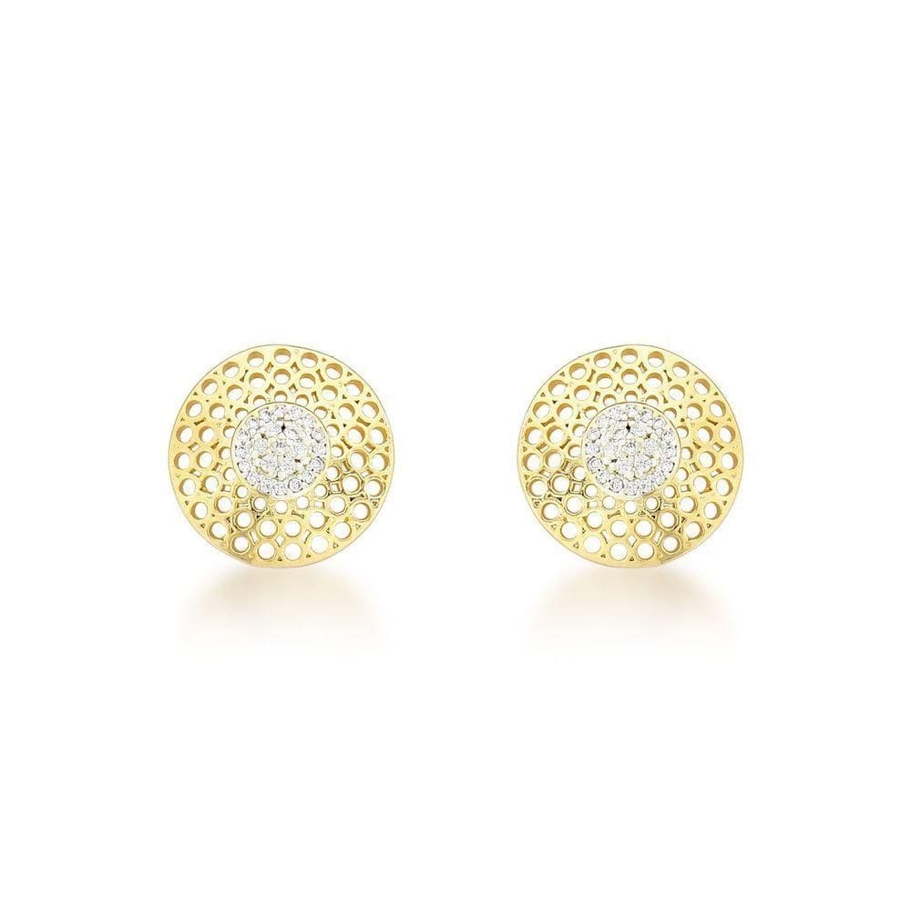 Brinco Redondo Com 1,5cm Banhado A Ouro 18k