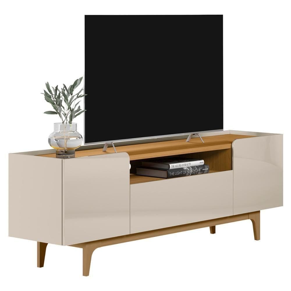 Rack Para Sala Bancada De 75 Pol 180cm Safira L06 Tauari-off White - Mpozenato