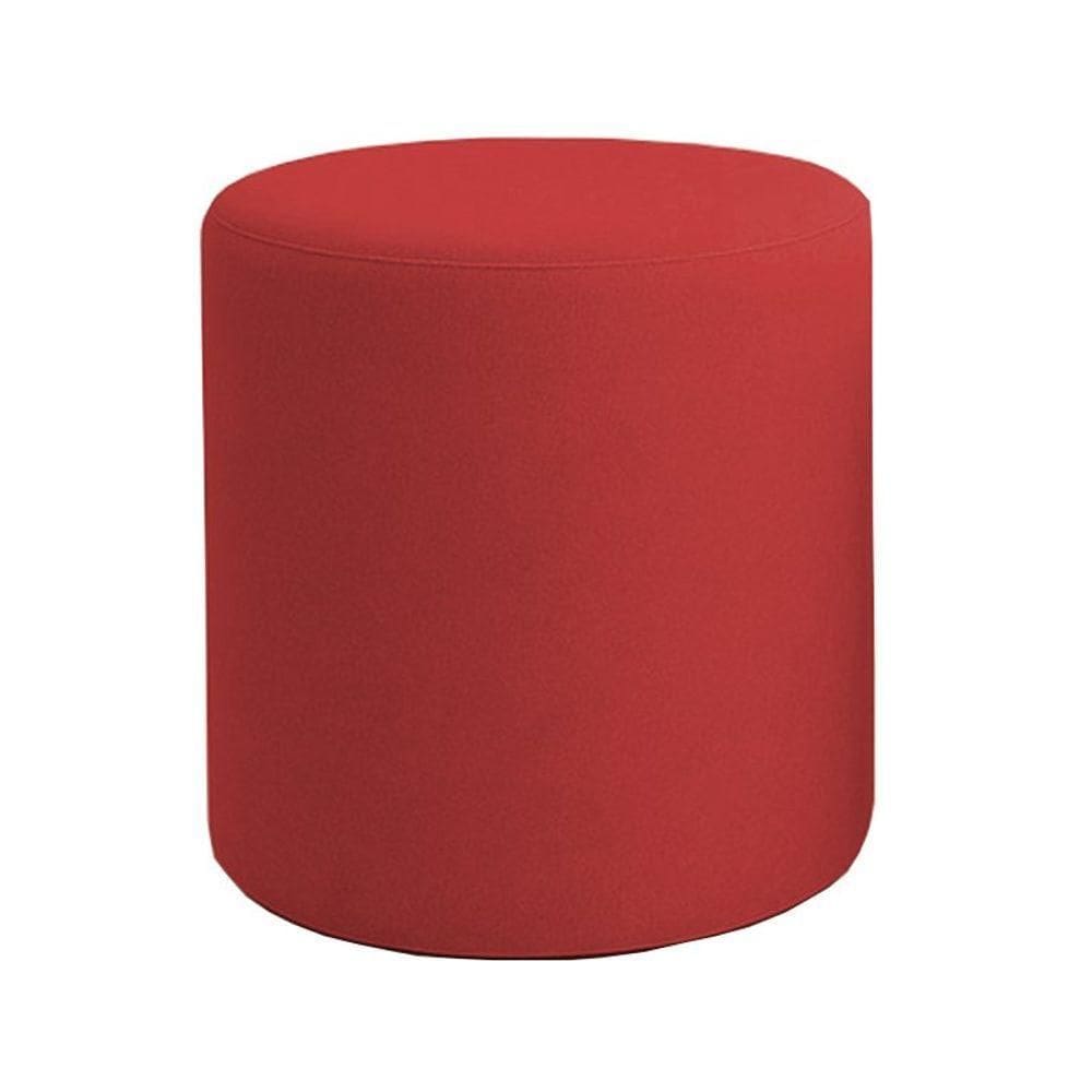 Puff Beca Cilindro Suede Live - 7 Decor Vermelho